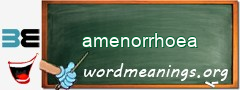 WordMeaning blackboard for amenorrhoea